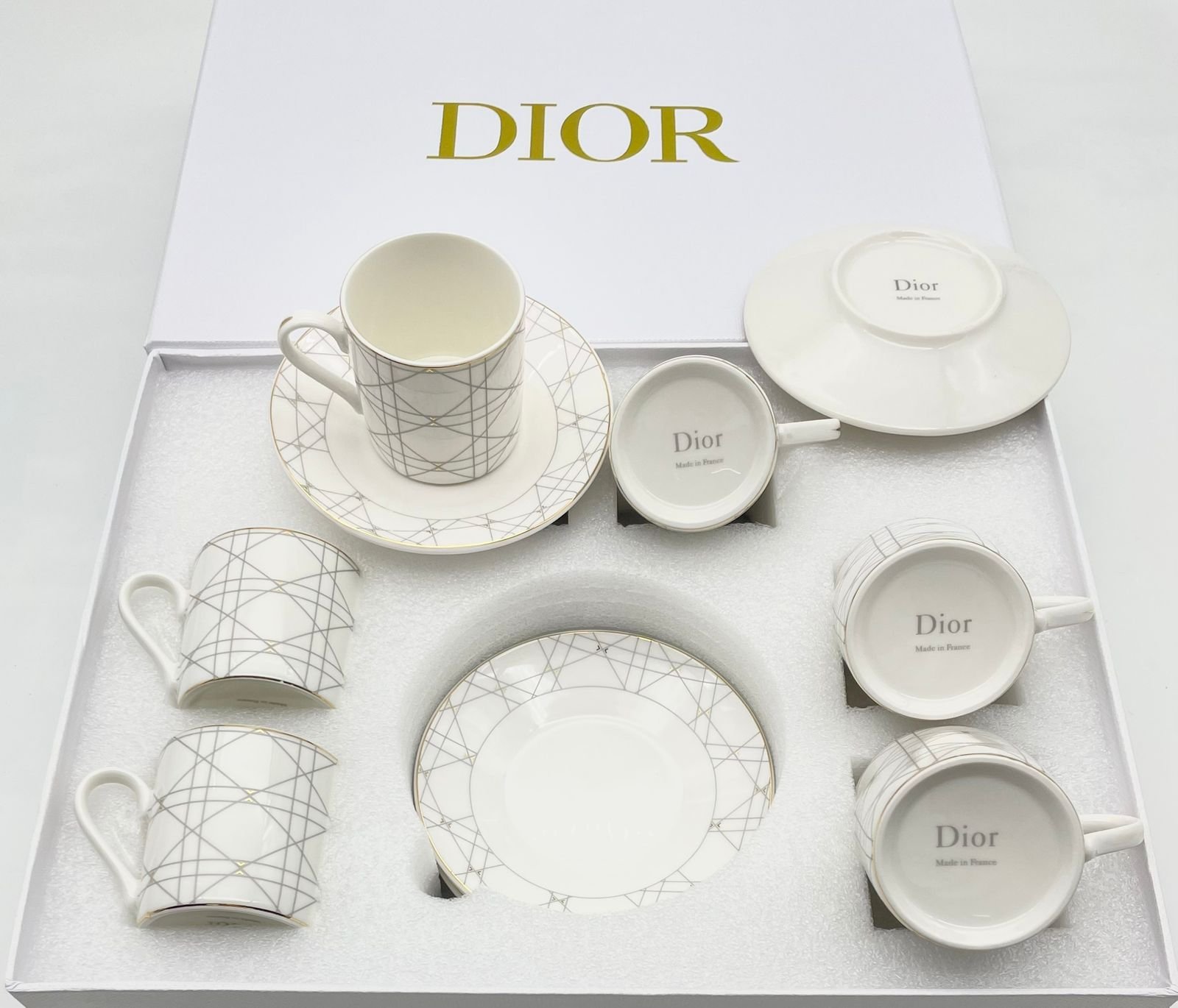 Turkish coffee set of six white cups - Image 2 of 3